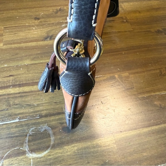 Vintage Dooney & Bourke Brown Suede Leather Shoulder Bag Satchel - Picture 10 of 14